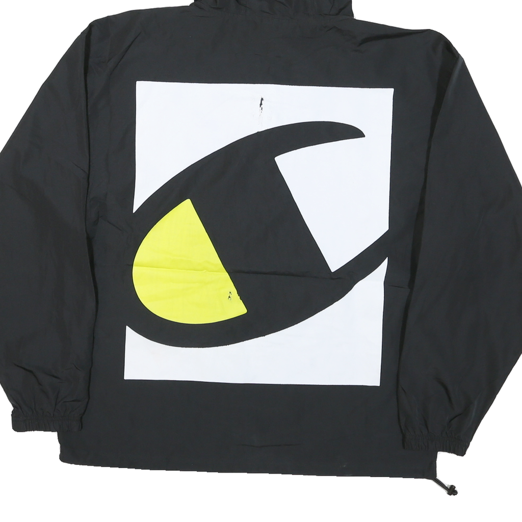 CHAMPION Mens Black Hooded Zip Jacket M Polyester Blend Plain Casual Sportswear