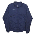 NIKE Mens Navy Blue Zip Jacket S Nylon Plain Sports Activewear Lightweight