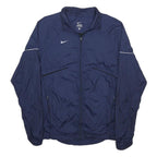 NIKE Mens Navy Blue Zip Jacket S Nylon Plain Sports Activewear Lightweight