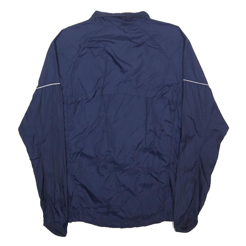 NIKE Mens Navy Blue Zip Jacket S Nylon Plain Sports Activewear Lightweight