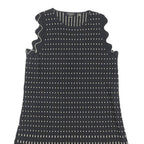 TED BAKER Womens Black & Cream Sleeveless Day Dress Polyester Blend M Ruffle