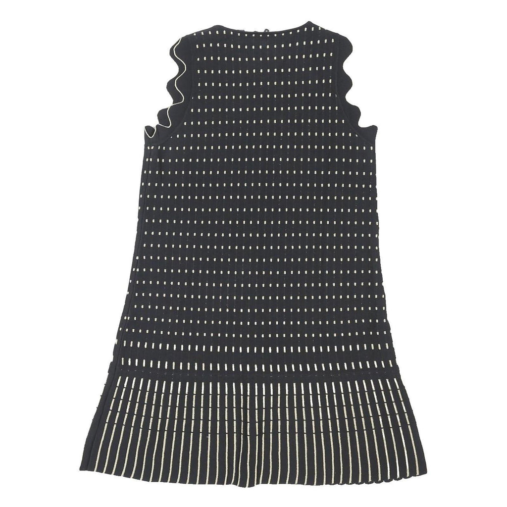 TED BAKER Womens Black & Cream Sleeveless Day Dress Polyester Blend M Ruffle