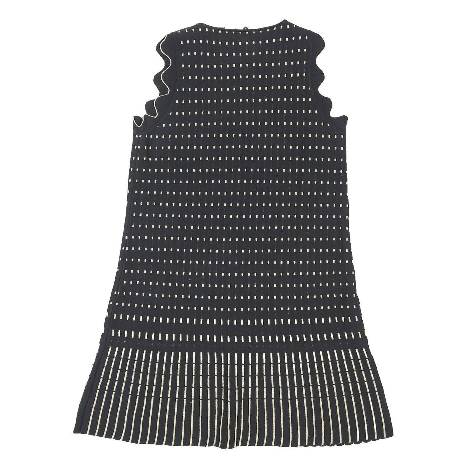 TED BAKER Womens Black & Cream Sleeveless Day Dress Polyester Blend M Ruffle