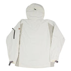 TIMBERLAND Mens White & Light Grey Zip Jacket L Polyester Blend Outdoor Hooded