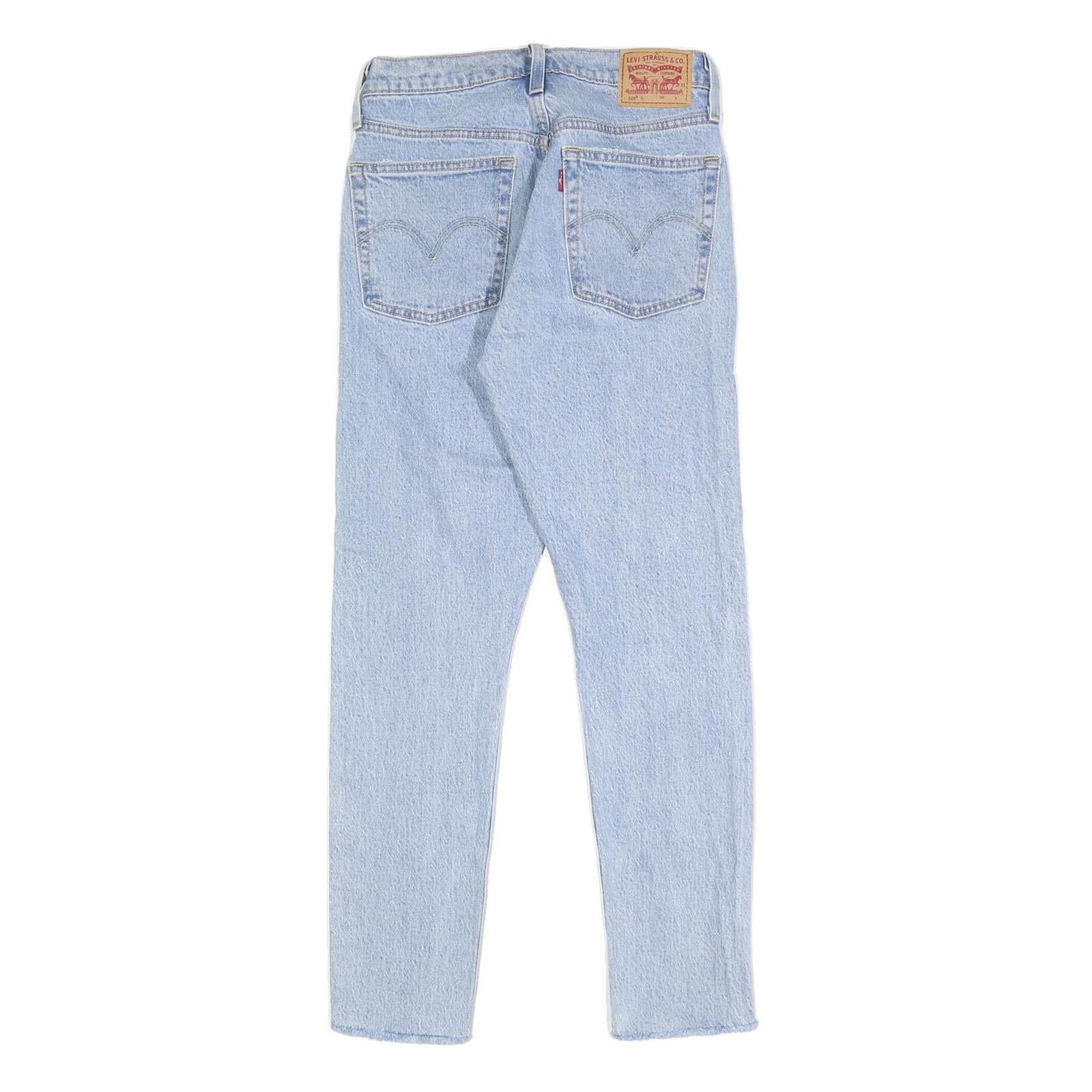 LEVI'S 501S Womens Slim Light Denim Jeans W24 L28 Classic Button Fly