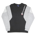 CHAMPION Mens Black & Grey Crew Neck S Cotton Blend Sweatshirt Logo Script