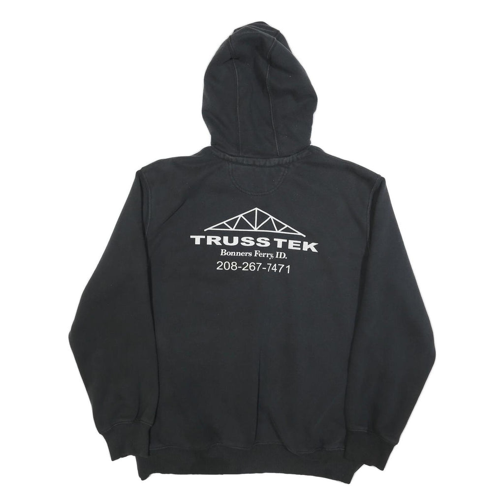 CARHARTT Mens Black Truss Tek Logo Pullover Hoodie L Cotton Blend Workwear