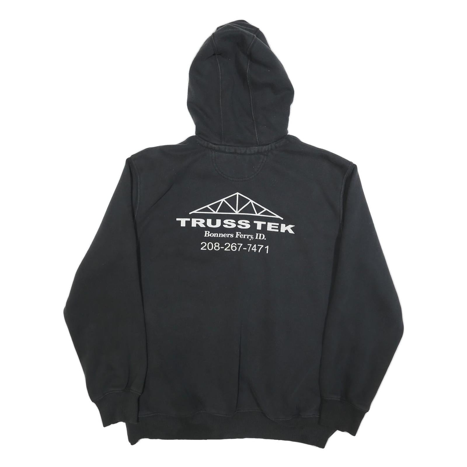 CARHARTT Mens Black Truss Tek Logo Pullover Hoodie L Cotton Blend Workwear