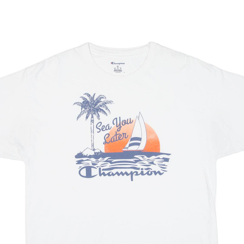 CHAMPION Sea You Later Mens T-Shirt White XL