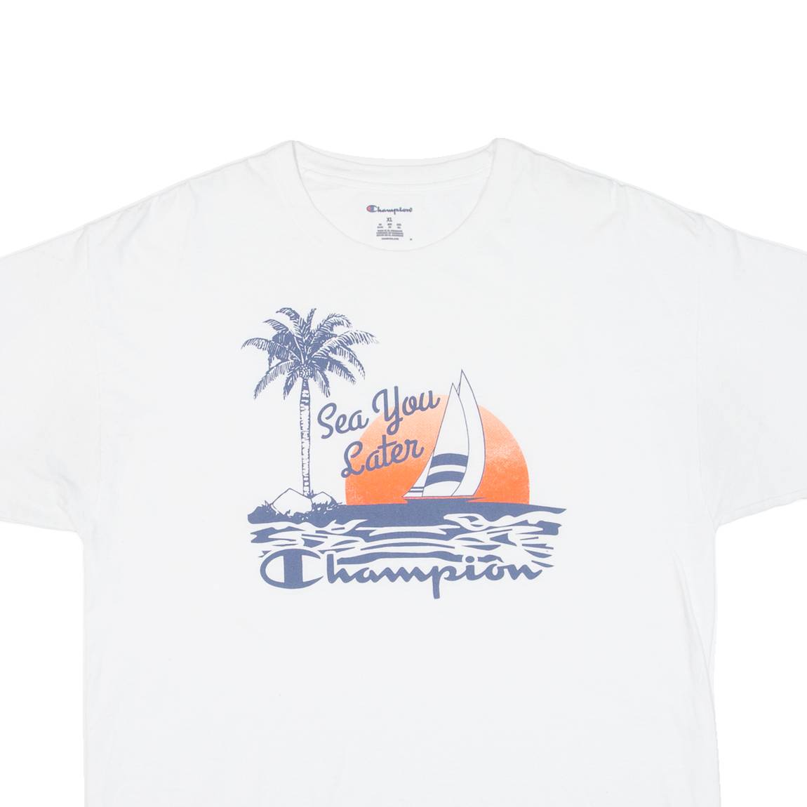 CHAMPION Sea You Later Mens T-Shirt White XL