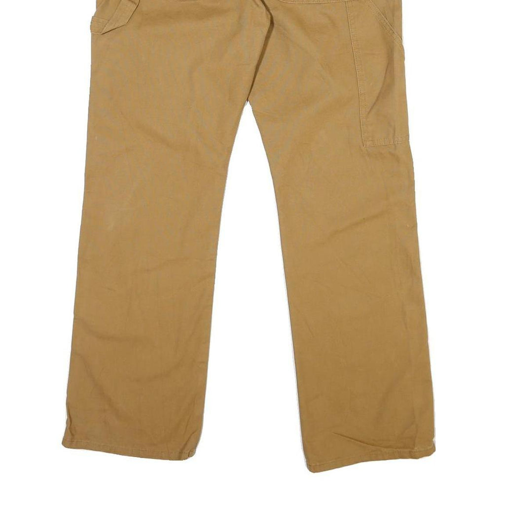 DICKIES Mens Cotton Beige Regular Fit Straight Leg Trousers W34 L31 Workwear