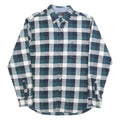 NAUTICA Mens Blue Green & White Check Shirt L Button-Down Collar Long Sleeve