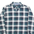 NAUTICA Mens Blue Green & White Check Shirt L Button-Down Collar Long Sleeve