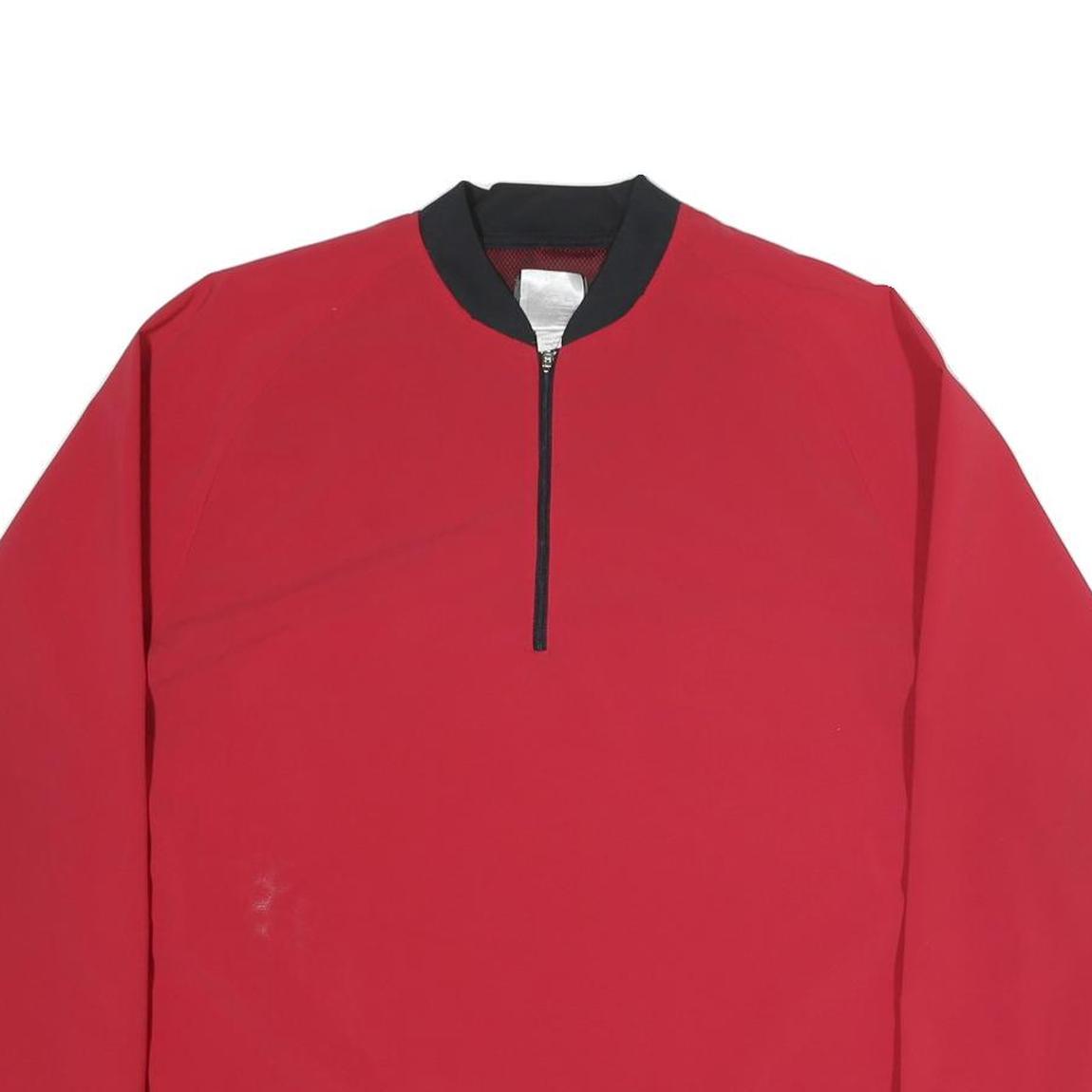 NEW BALANCE Mens Red & Black 1/4 Zip Sweatshirt M Sports Activewear