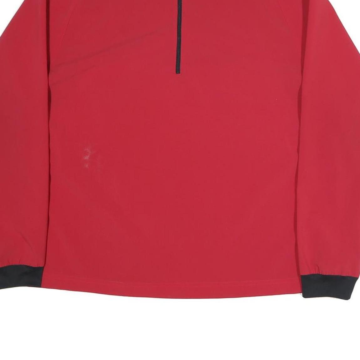 NEW BALANCE Mens Red & Black 1/4 Zip Sweatshirt M Sports Activewear