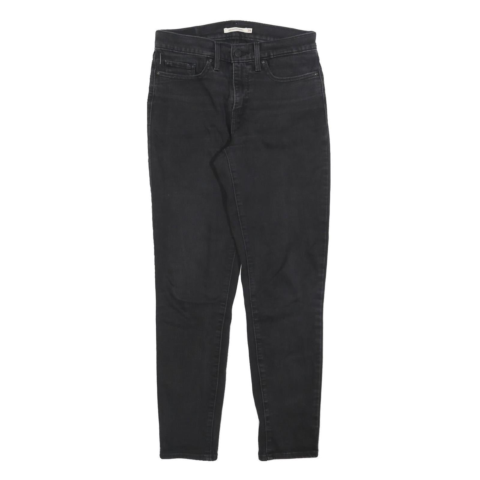 LEVI'S 311 Womens Slim Black Denim Jeans W28 L28 Stylish Zip Closure