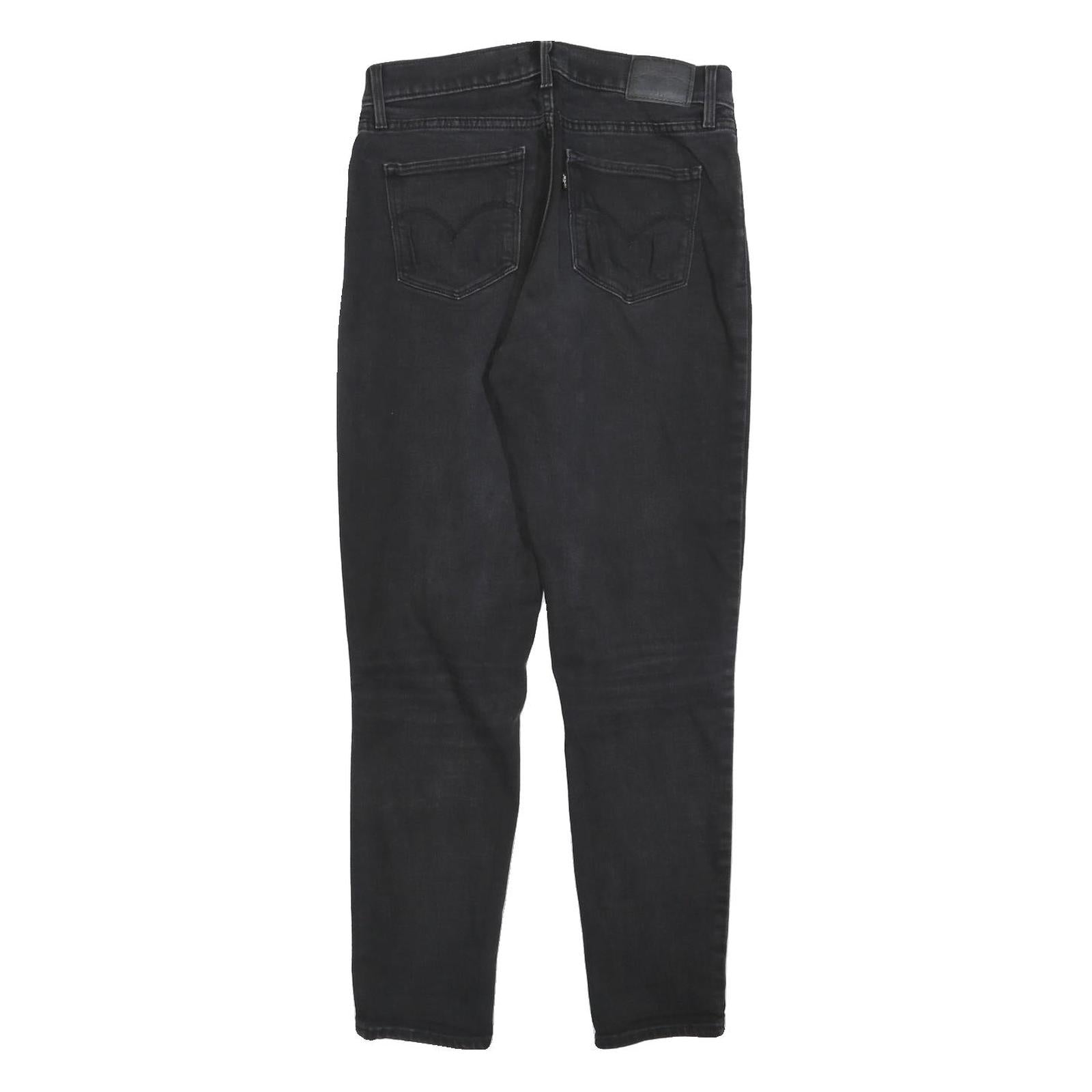 LEVI'S 311 Womens Slim Black Denim Jeans W28 L28 Stylish Zip Closure