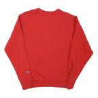 CHAMPION Mens Red Cotton Blend Crew Neck S Embroidered Logo Sweatshirt