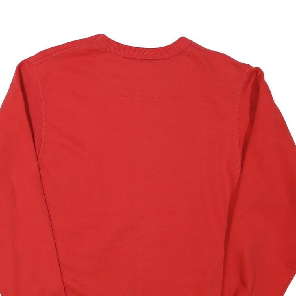 CHAMPION Mens Red Cotton Blend Crew Neck S Embroidered Logo Sweatshirt