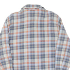 Mens Blue & Orange Check Cotton Shirt M Casual Long Sleeve Button