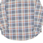 Mens Blue & Orange Check Cotton Shirt M Casual Long Sleeve Button
