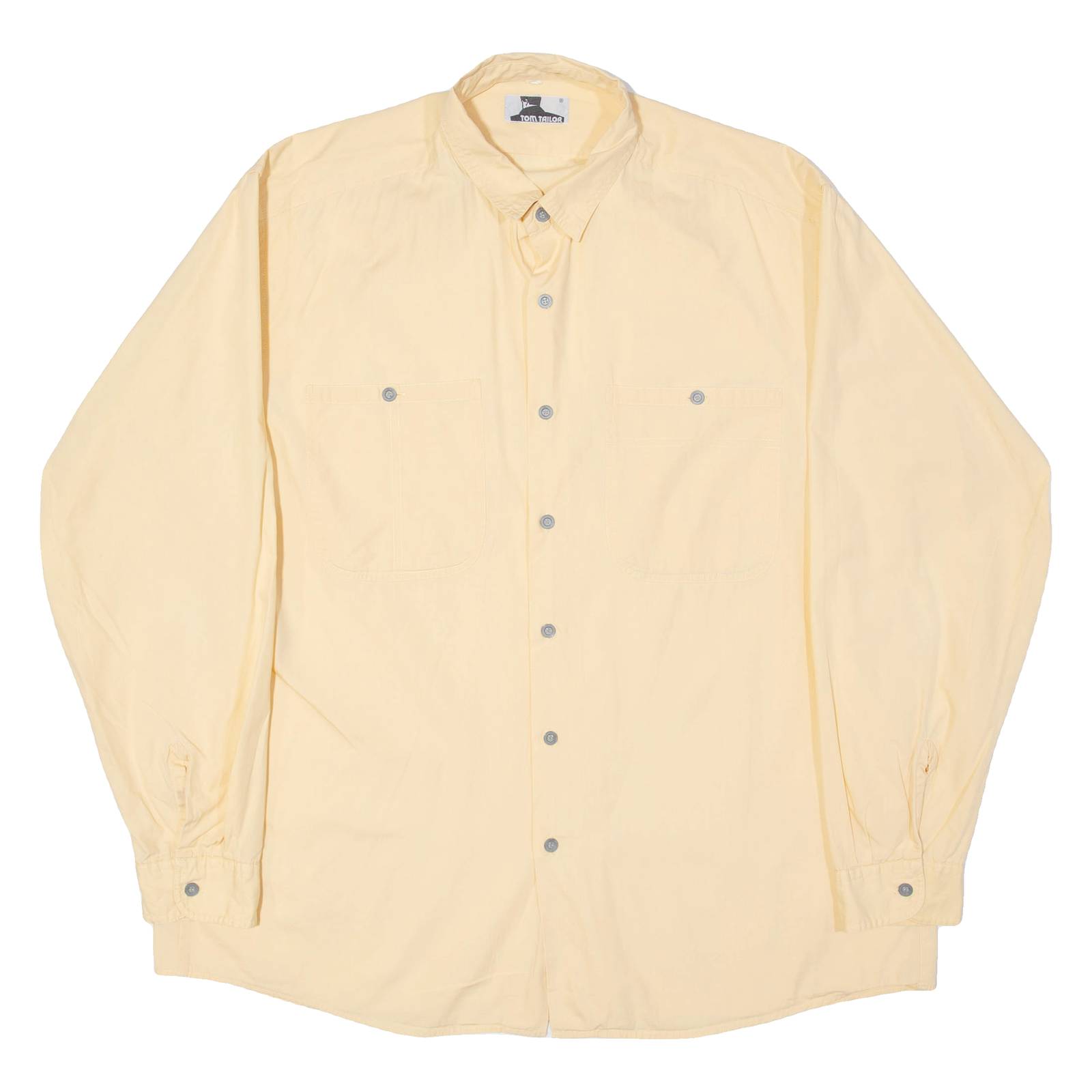 TOM Tailored Mens Plain Shirt Orange Long Sleeve L