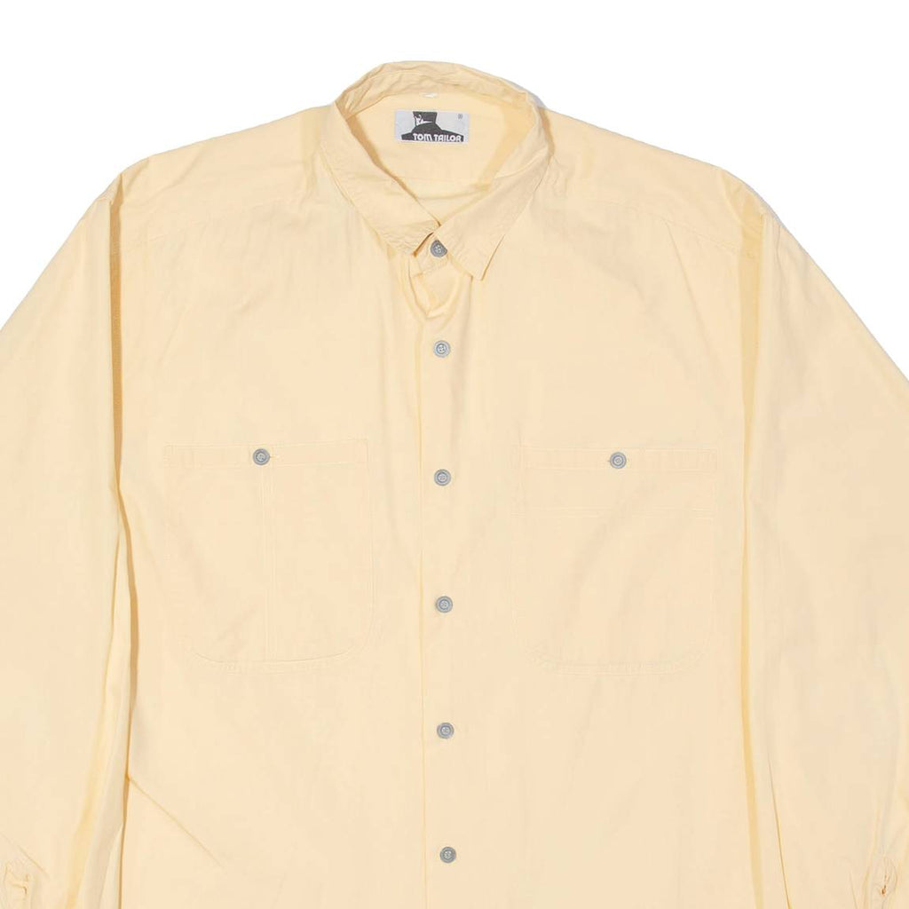 TOM Tailored Mens Plain Shirt Orange Long Sleeve L
