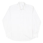 ARMANI COLLEZIONI Mens White Plain Cotton Long Sleeve Shirt L Classic Formal