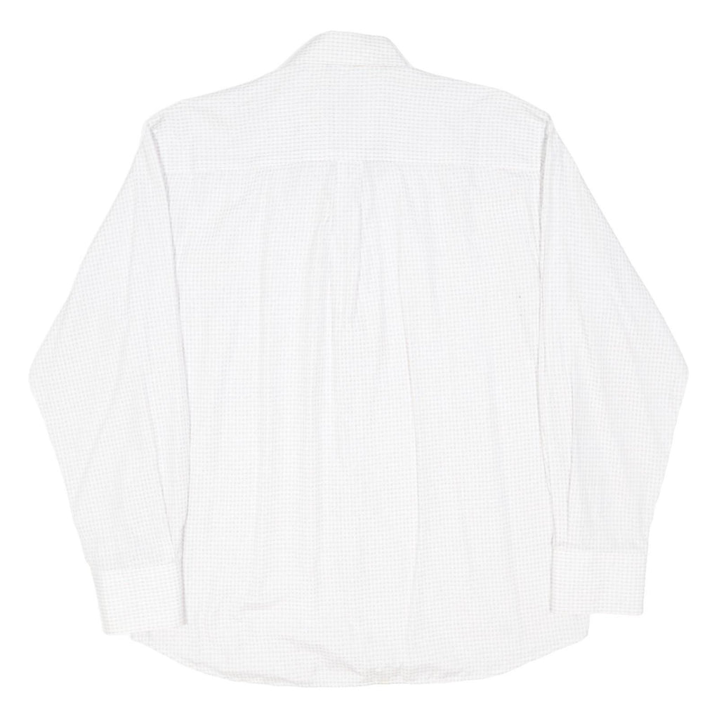 ARMANI COLLEZIONI Mens White Plain Cotton Long Sleeve Shirt L Classic Formal