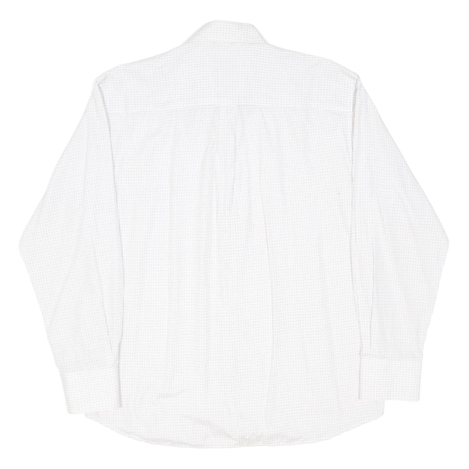ARMANI COLLEZIONI Mens White Plain Cotton Long Sleeve Shirt L Classic Formal