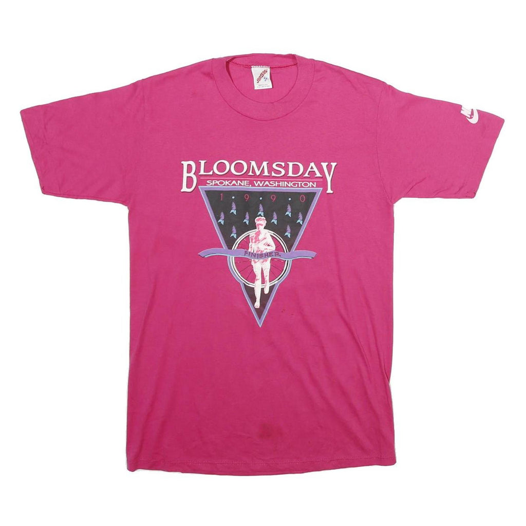 JERZEES Mens Pink Bloomsday Graphic T-Shirt M Short Sleeve Crew Neck Finisher