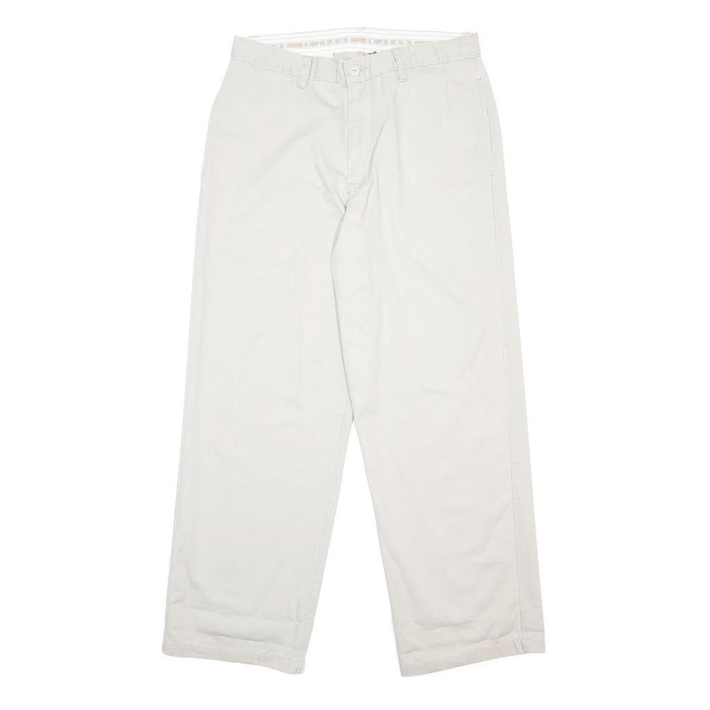 CALVIN KLEIN JEANS Mens Cotton White Relaxed Straight Trousers W32 L29 Casual