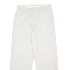 CALVIN KLEIN JEANS Mens Cotton White Relaxed Straight Trousers W32 L29 Casual