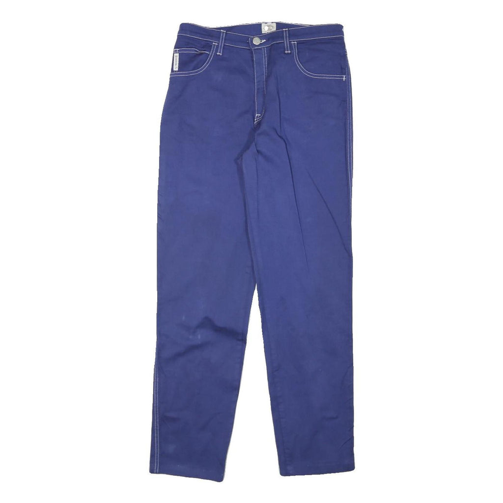 ARMANI JEANS Womens Cotton Blend Blue Slim Straight Trousers W26 L28 Stylish