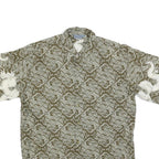 CRAZY WAVE Mens Green Cotton Blend Shirt L Dragon Print Casual Summer