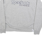 REEBOK Womens Grey Classic Crew Neck Sweatshirt S Cotton Blend Casual Pullover