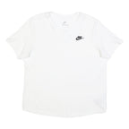 NIKE Womens White Logo T-Shirt M Short Sleeve Crew Neck Classic Cotton