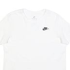 NIKE Womens White Logo T-Shirt M Short Sleeve Crew Neck Classic Cotton