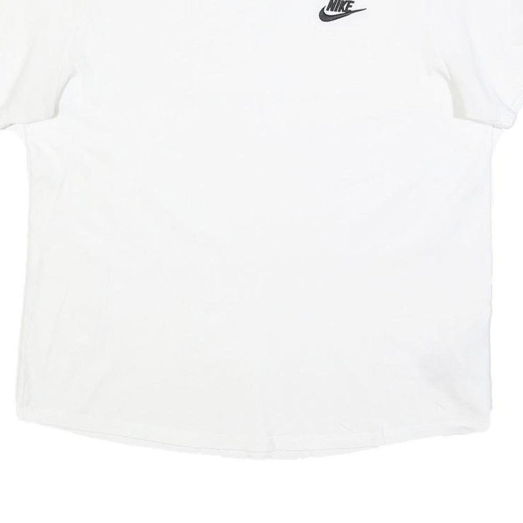 NIKE Womens White Logo T-Shirt M Short Sleeve Crew Neck Classic Cotton