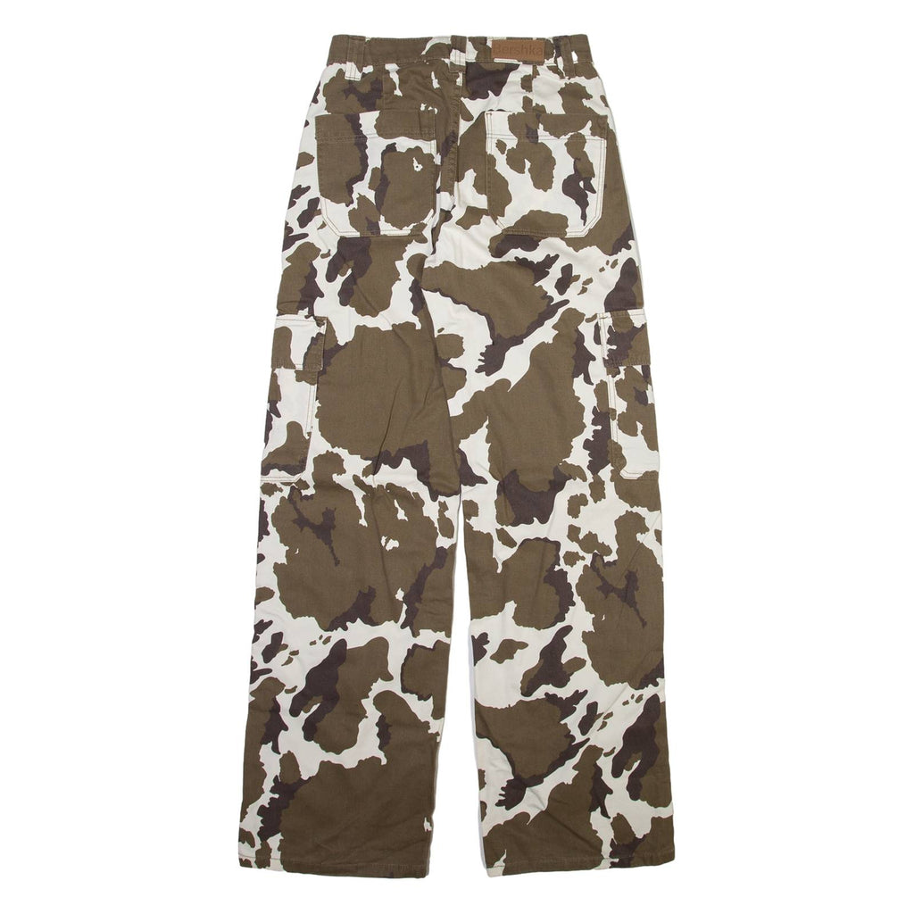 BERSHKA Cargo Womens Trousers Brown Regular Straight W26 L32