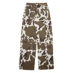 BERSHKA Cargo Womens Trousers Brown Regular Straight W26 L32