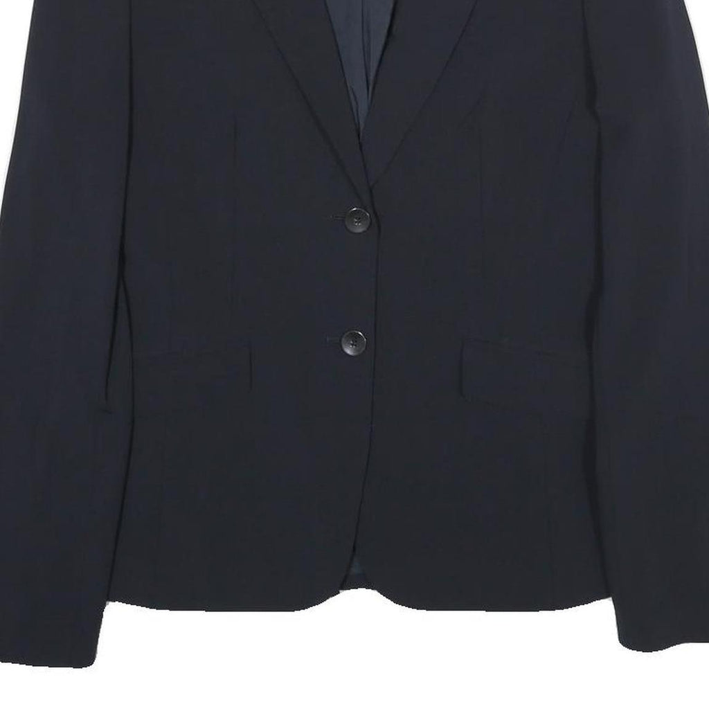 BOSS HUGO BOSS Womens Navy Blue Blazer Jacket M Woven Tailored Button Closure