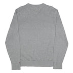 TOMMY HILFIGER Mens Grey Red & White Patterned Cotton Crew Neck Jumper L Casual