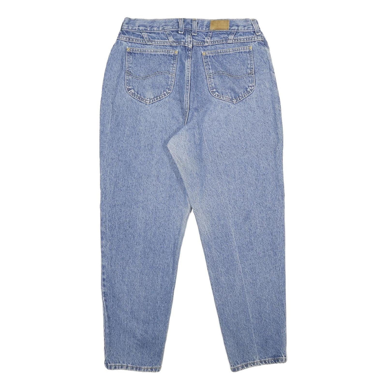 LEE Womens Classic Blue Denim Jeans Zip W32 L30 Casual Straight Leg