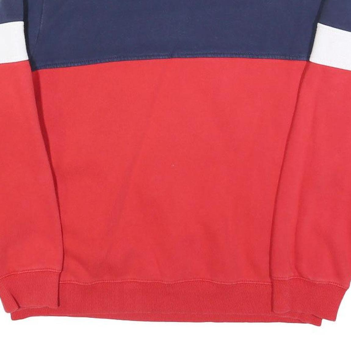 FILA Womens Blue & Red Cotton Blend Crew Neck Sweatshirt S Logo Print