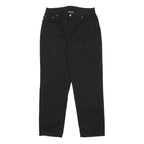 LAUREN RALPH LAUREN Womens Cotton Blend Black Regular Fit Straight Leg Trousers