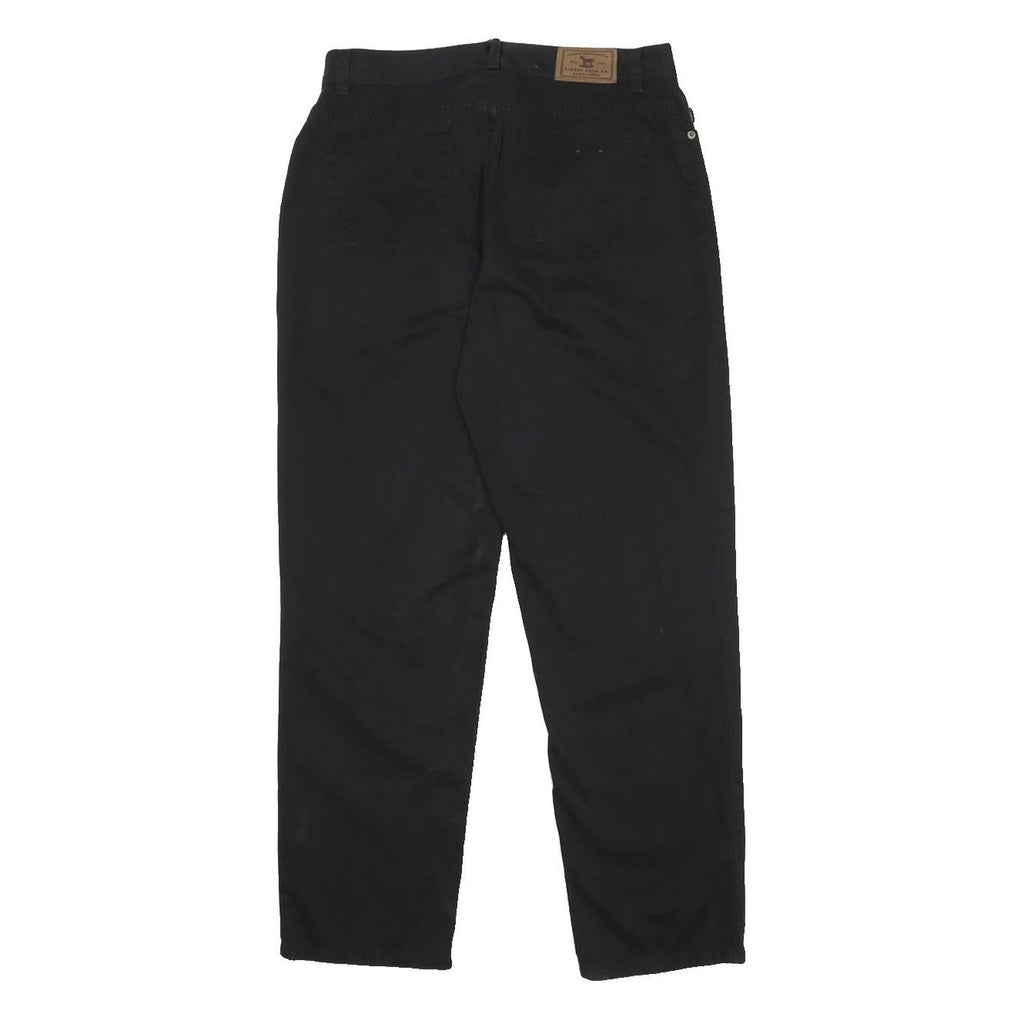 LAUREN RALPH LAUREN Womens Cotton Blend Black Regular Fit Straight Leg Trousers