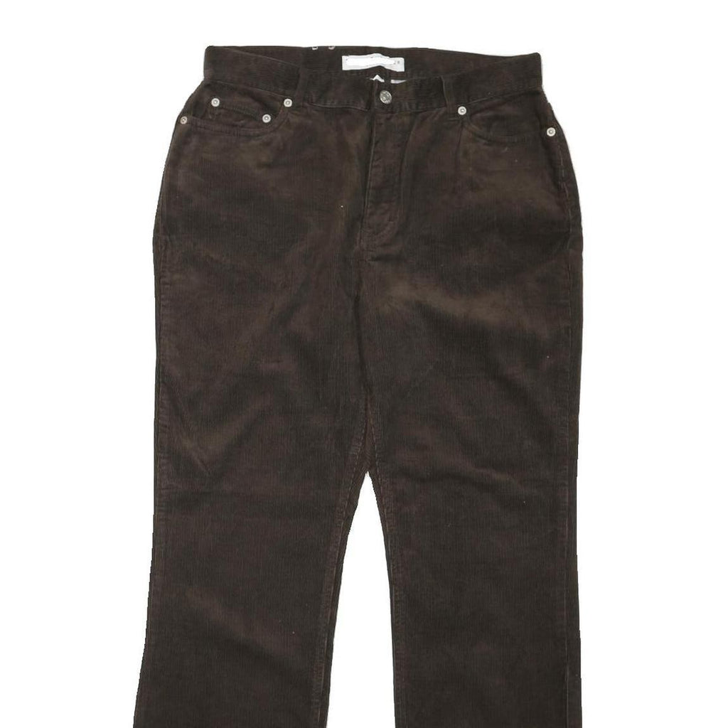 TOMMY HILFIGER Womens Brown Cotton Blend Regular Fit Straight Trousers W32 L31