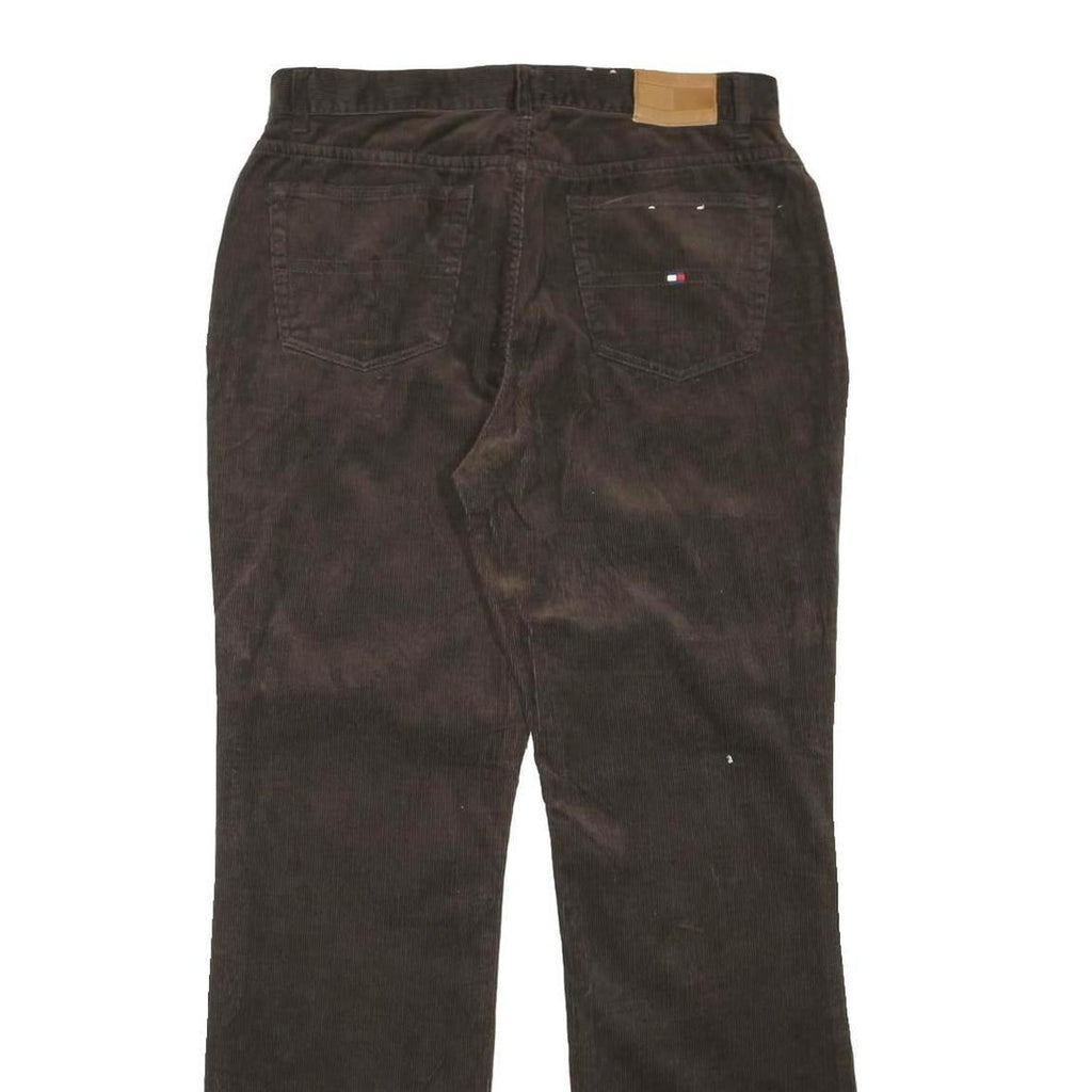 TOMMY HILFIGER Womens Brown Cotton Blend Regular Fit Straight Trousers W32 L31