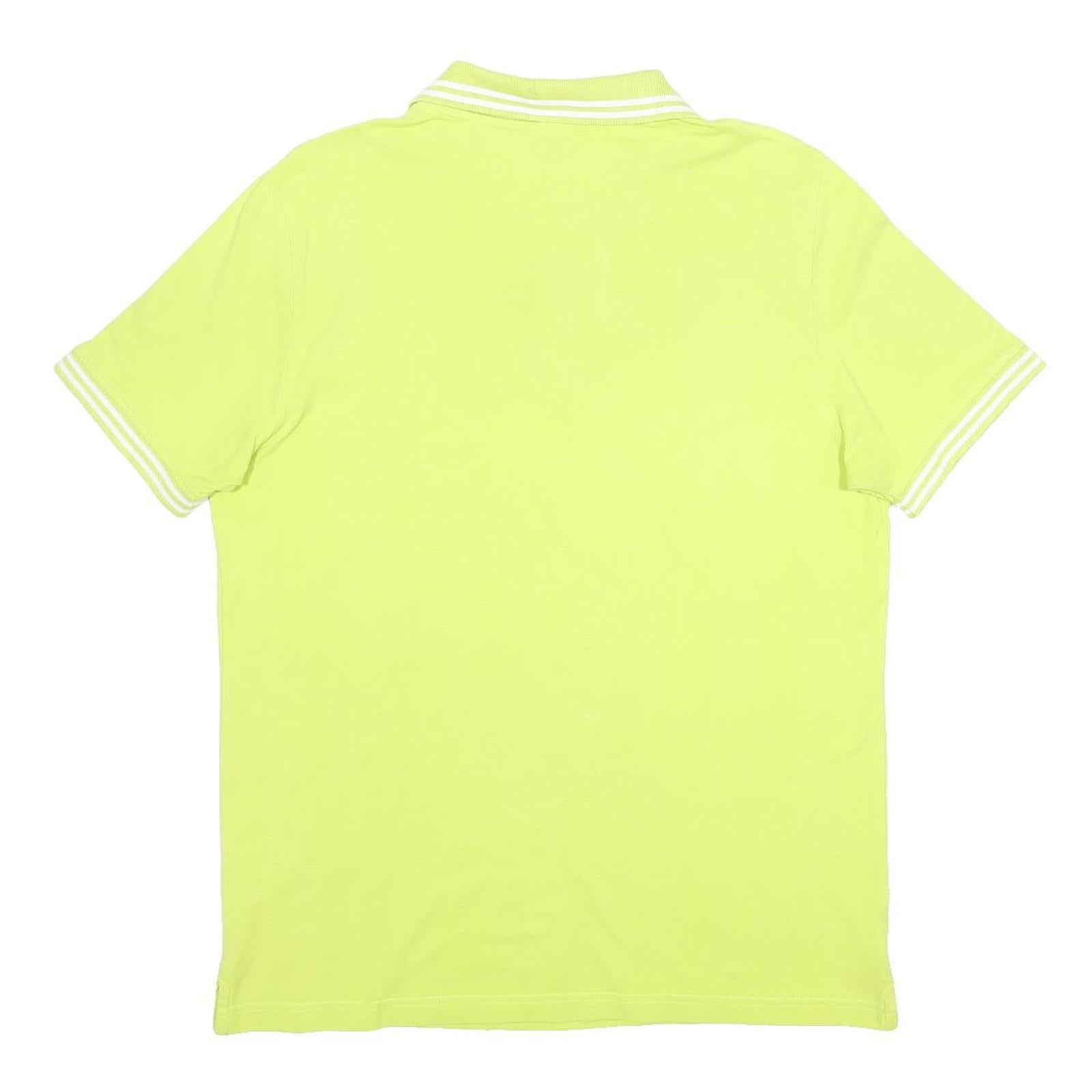 KAPPA Mens Yellow & White Short Sleeve Polo Shirt L Cotton Classic Fit